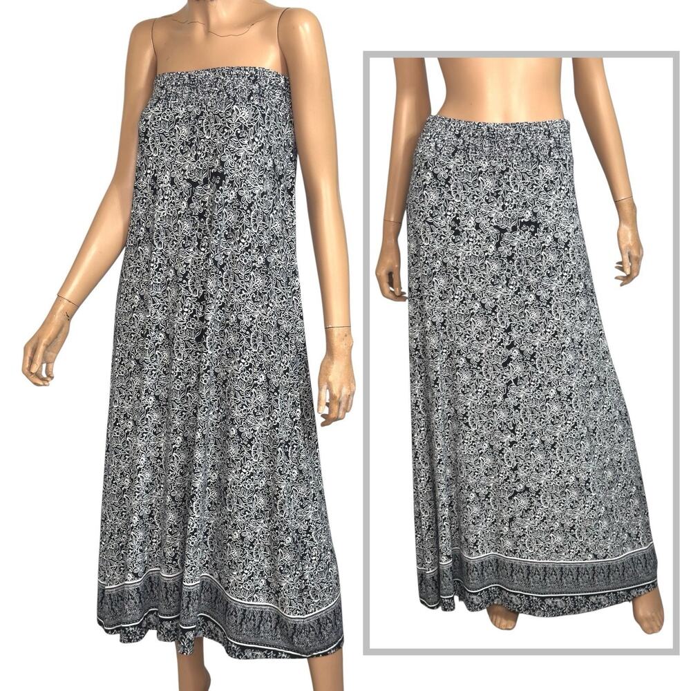 Cynthia Rowley Convertible Floral Maxi Skirt Dress S Boho Casual